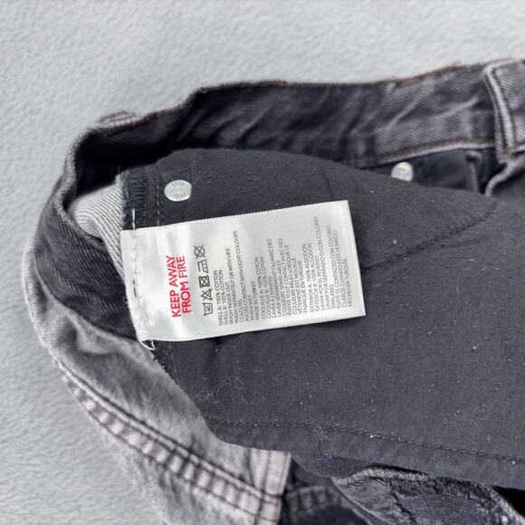 BDG Sustain Boyfriend Jean Women 29W Gray/Black Spliced Varsity Patch iets Frans - Picture 5 of 10